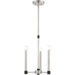 3 Light Brushed Nickel Chandelier with Steel base material-Lighting LumensChandeliers