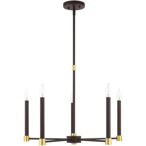 5 Light Bronze Chandelier with Steel base material-Lighting LumensChandeliers