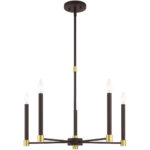 5 Light Bronze Chandelier with Steel base material-Lighting LumensChandeliers