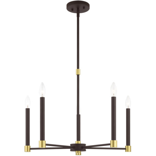 5 Light Bronze Chandelier with Steel base material-Lighting LumensChandeliers