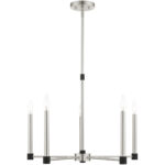 5 Light Brushed Nickel Chandelier with Steel base material-Lighting LumensChandeliers