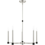 5 Light Brushed Nickel Chandelier with Steel base material-Lighting LumensChandeliers