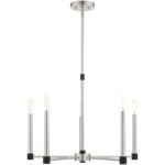 5 Light Brushed Nickel Chandelier with Steel base material-Lighting LumensChandeliers