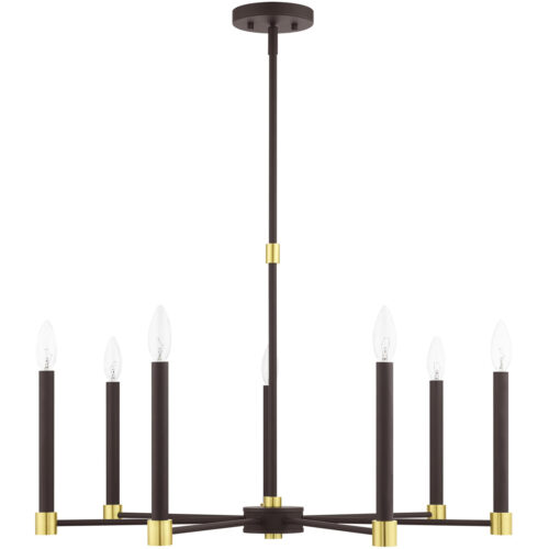 7 Light Bronze Chandelier with Steel base material-Lighting LumensChandeliers