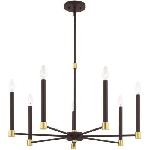 7 Light Bronze Chandelier with Steel base material-Lighting LumensChandeliers