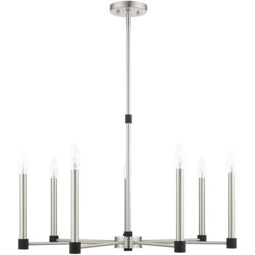 7 Light Brushed Nickel Chandelier with Steel base material-Lighting LumensChandeliers