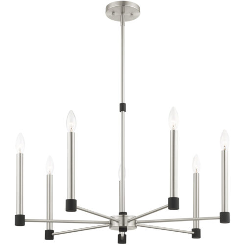 7 Light Brushed Nickel Chandelier with Steel base material-Lighting LumensChandeliers