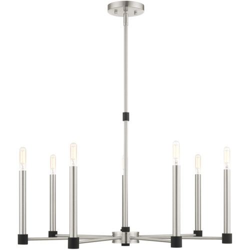 7 Light Brushed Nickel Chandelier with Steel base material-Lighting LumensChandeliers