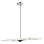 46983-91 4 Light Brushed Nickel Linear Chandelier with Black Chrome Finish Accent-Lighting LumensChandeliers