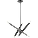 46984-46 6 Light Black Chrome Chandelier-Lighting LumensChandeliers