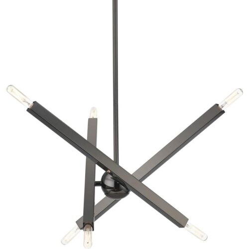 46984-46 6 Light Black Chrome Chandelier-Lighting LumensChandeliers