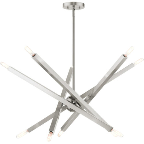 46986-91 10 Light Brushed Nickel  Chandelier-Lighting LumensChandeliers