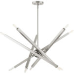 46986-91 10 Light Brushed Nickel  Chandelier-Lighting LumensChandeliers