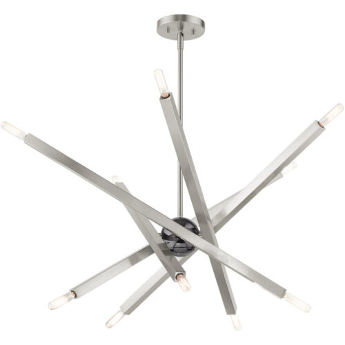 46986-91 10 Light Brushed Nickel  Chandelier-Lighting LumensChandeliers