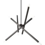 46987-46 8 Light Black Chrome Large Linear Chandelier-Lighting LumensChandeliers