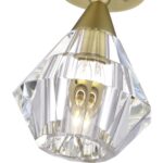 47070-08 1 Light Natural Brass Crystal Semi-Flush-Lighting LumensSemi Flush