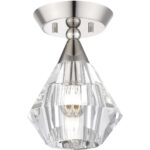 47070-35 1 Light Polished Nickel Crystal Semi-Flush-Lighting LumensSemi Flush