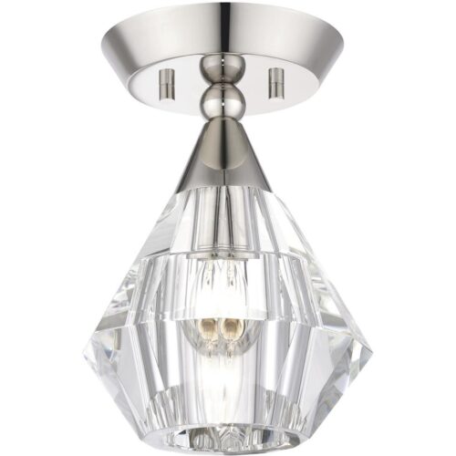 47070-35 1 Light Polished Nickel Crystal Semi-Flush-Lighting LumensSemi Flush