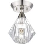 47070-35 1 Light Polished Nickel Crystal Semi-Flush-Lighting LumensSemi Flush