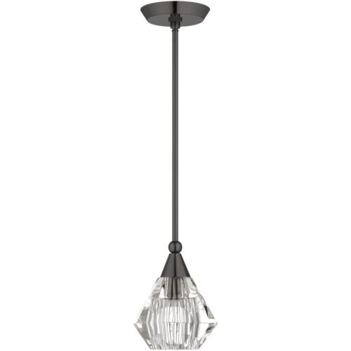 47071-46 1 Light Black Chrome Crystal Single Pendant-Lighting LumensPendant Lights