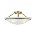 4824-01 3 Light Antique Brass Semi-Flush-Lighting LumensSemi Flush