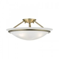 4824-01 3 Light Antique Brass Semi-Flush-Lighting LumensSemi Flush