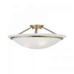 4825-01 3 Light Antique Brass Large Semi-Flush-Lighting LumensSemi Flush