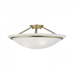 4825-01 3 Light Antique Brass Large Semi-Flush-Lighting LumensSemi Flush