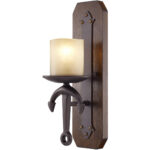 6 inch 1 Light Olde Bronze Wall Sconce with Vintage Hand Blown Satin Glass Shade-Lighting LumensWall Sconces