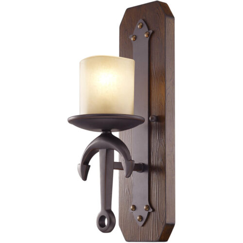 6 inch 1 Light Olde Bronze Wall Sconce with Vintage Hand Blown Satin Glass Shade-Lighting LumensWall Sconces