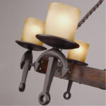 6 Light Olde Bronze Chandelier with Vintage Hand Blown Satin Glass Shade-Lighting LumensChandeliers