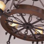 6 Light Olde Bronze Chandelier with Vintage Hand Blown Satin Glass Shade-Lighting LumensChandeliers