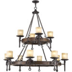 12 Light Olde Bronze Chandelier with Vintage Hand Blown Satin Glass Shade-Lighting LumensChandeliers