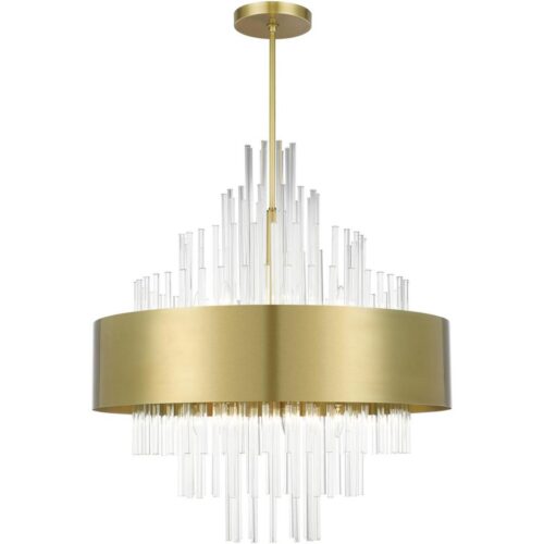 48877-08 14 Light Natural Brass Large Pendant Chandelier-Lighting LumensChandeliers