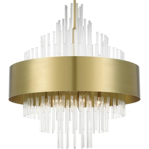 48877-08 14 Light Natural Brass Large Pendant Chandelier-Lighting LumensChandeliers