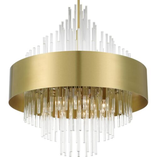 48877-08 14 Light Natural Brass Large Pendant Chandelier-Lighting LumensChandeliers