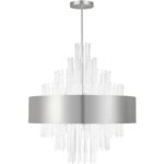 48877-91 14 Light Brushed Nickel Large Pendant Chandelier-Lighting LumensChandeliers