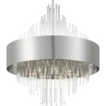 48877-91 14 Light Brushed Nickel Large Pendant Chandelier-Lighting LumensChandeliers