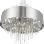 48877-91 14 Light Brushed Nickel Large Pendant Chandelier-Lighting LumensChandeliers