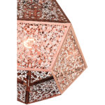 1 Light Rose Gold Pendant light Hanging Light Fixture with Rose Gold Filigreed Metal Shade-Lighting LumensPendant Lights