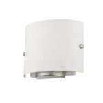 10 inch 2 Light Brushed Nickel Wall Sconce with Satin White Acrylic Shade-Lighting LumensWall Sconces