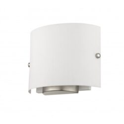 10 inch 2 Light Brushed Nickel Wall Sconce with Satin White Acrylic Shade-Lighting LumensWall Sconces