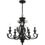 49065-68 5 Light Shiny Black Chandelier-Lighting LumensChandeliers