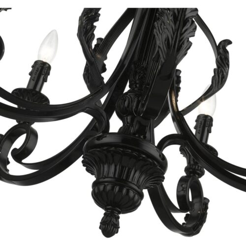 49065-68 5 Light Shiny Black Chandelier-Lighting LumensChandeliers