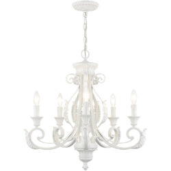 49065-69 5 Light Shiny White Chandelier-Lighting LumensChandeliers