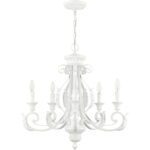 49065-69 5 Light Shiny White Chandelier-Lighting LumensChandeliers