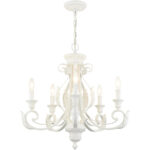 49065-69 5 Light Shiny White Chandelier-Lighting LumensChandeliers