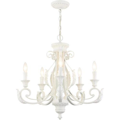 49065-69 5 Light Shiny White Chandelier-Lighting LumensChandeliers