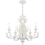 49065-69 5 Light Shiny White Chandelier-Lighting LumensChandeliers