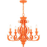 49065-77 5 Light Shiny Orange Chandelier-Lighting LumensChandeliers